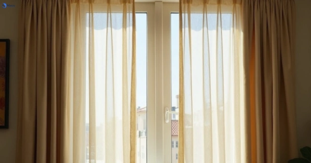 Dusty and dull curtains in geelong-vic before steam cleaning